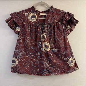 Ulla Johnson Letty Ruffle Sleeve Top size 8